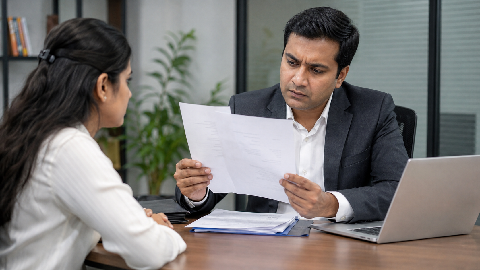 Staffing professional in office